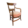 Armchair wood and velvet old pink