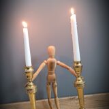 Duo of gilded carved candlesticks