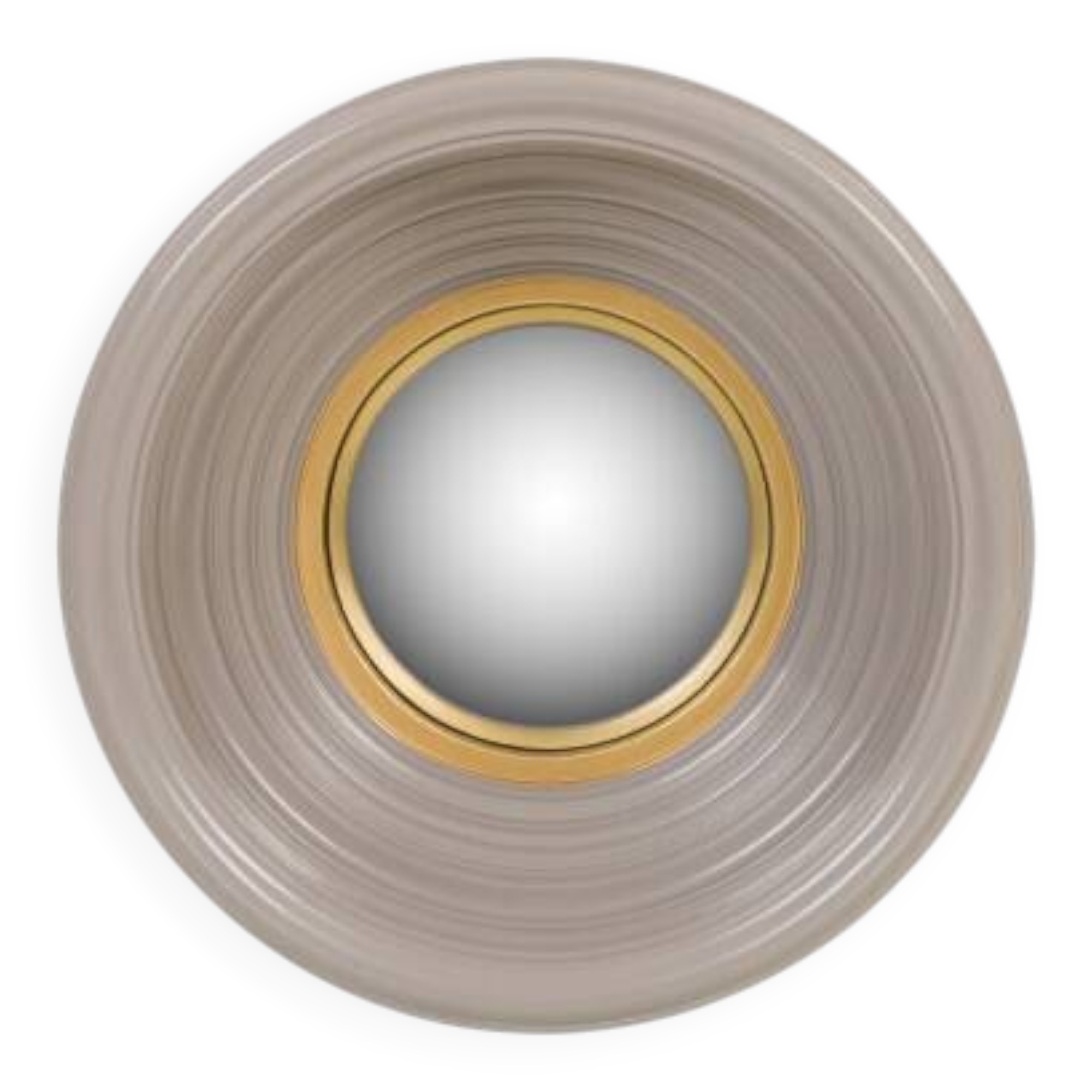 Round mirror with two-tone grey and gold pattern, FRETTE at Home