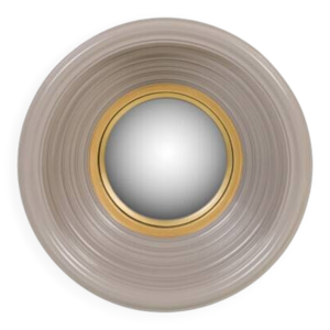 Miroir rond motif bicolore - gris