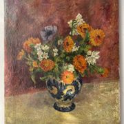 Bouquet of Flowers, Antique Oil on Canvas