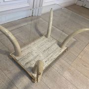 Table basse fausse défense d’éléphant, 1970s