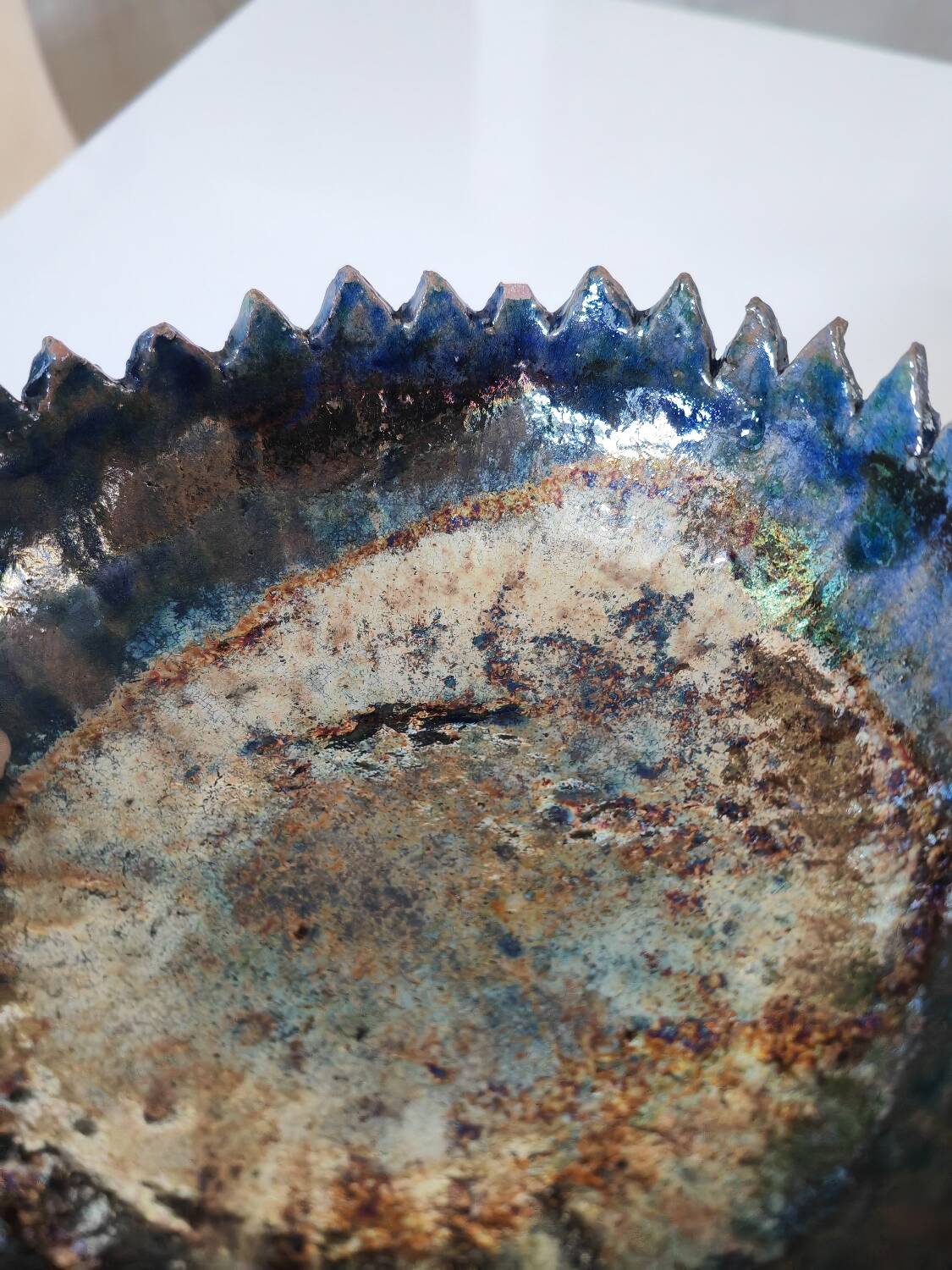 Empty raku pocket bowl