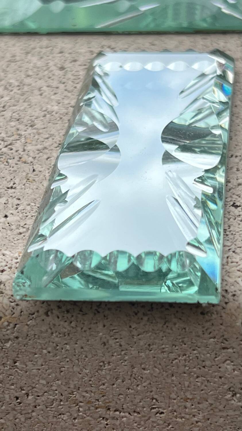 Beveled mirror glass - knife holders bottle coasters