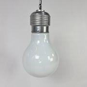 Vintage pendant lamp oversized light bulb by nuova elleluce, 1970