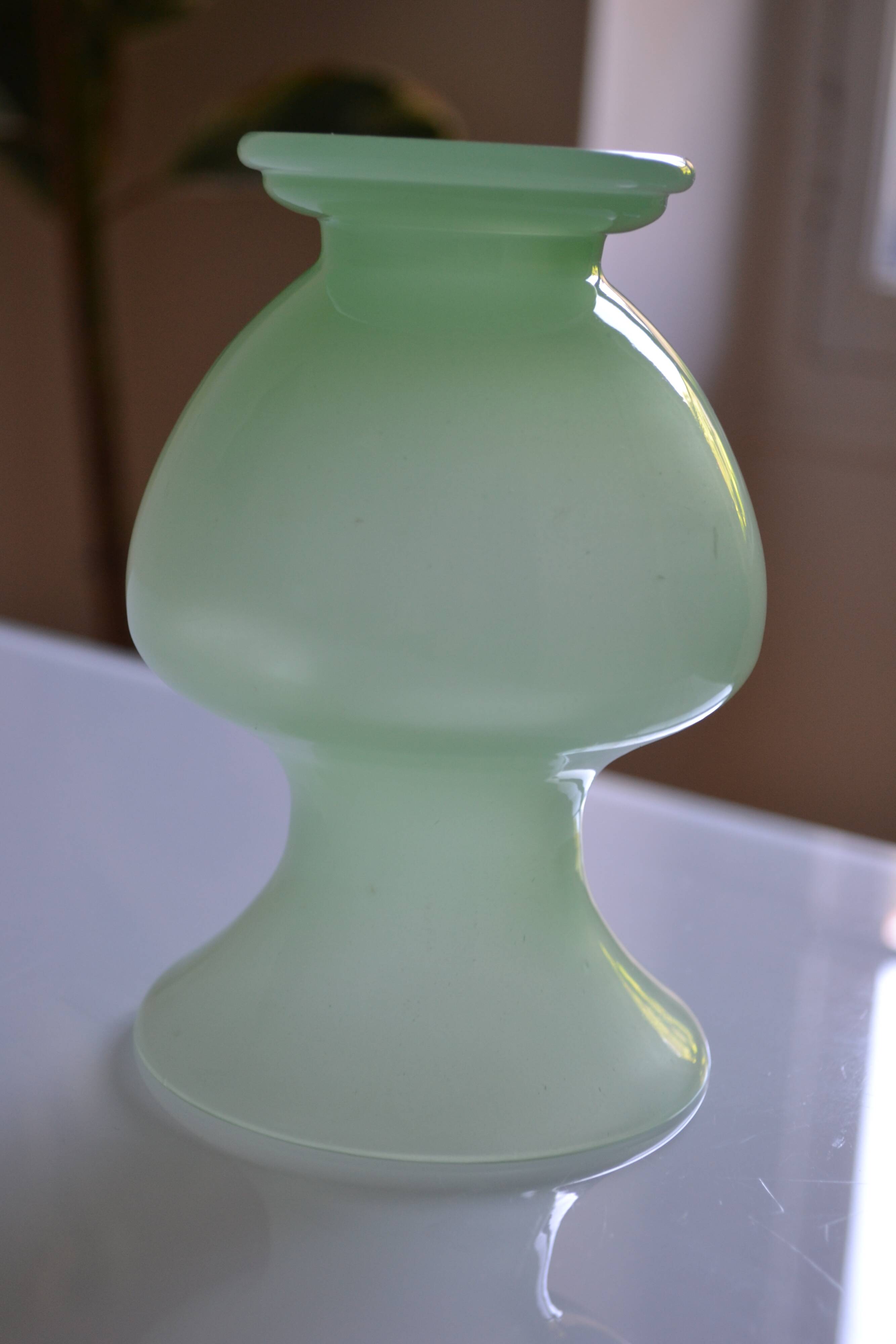green opaline vase