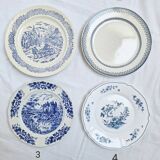 6 vintage flat plates