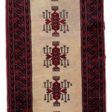 Vintage carpet Uzbek Bukhara handmade 61cm x 190cm 1960s