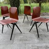 Set of 4 Galvanitas Thur-Op Seat Model S22 chairs from the 60s