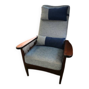 Fauteuil william morris mouvement art and craft à bascule, rénové