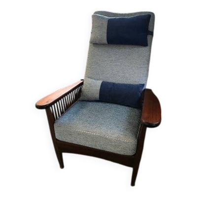 Fauteuil william morris mouvement art and craft à bascule, rénové