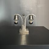 Dutch art deco nickel desk or table lamp, 1930s