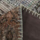 Gray & bronze patchwork tapis rug, 247x172cm