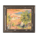 Impressionist seaside landscape with village