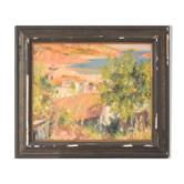 Paysage balnéaire impressionniste avec village