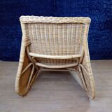 Wicker and rattan lounge chair by Carl Ojerstam for Ikea circa 1980/1990