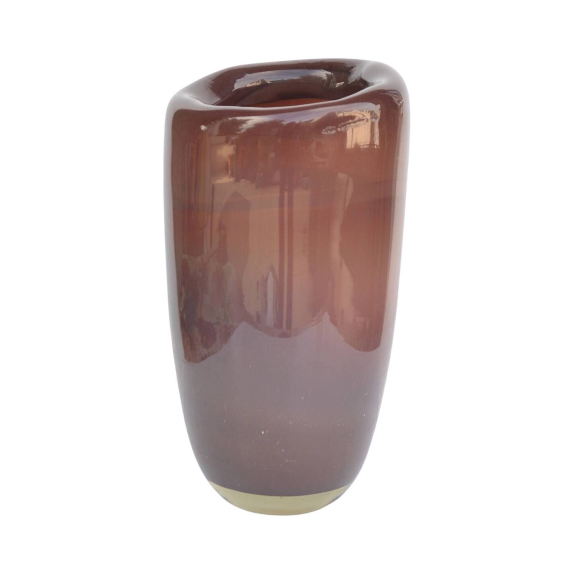 Large burgundy glass vase Vidrios San Miguel, Spain 1990s.