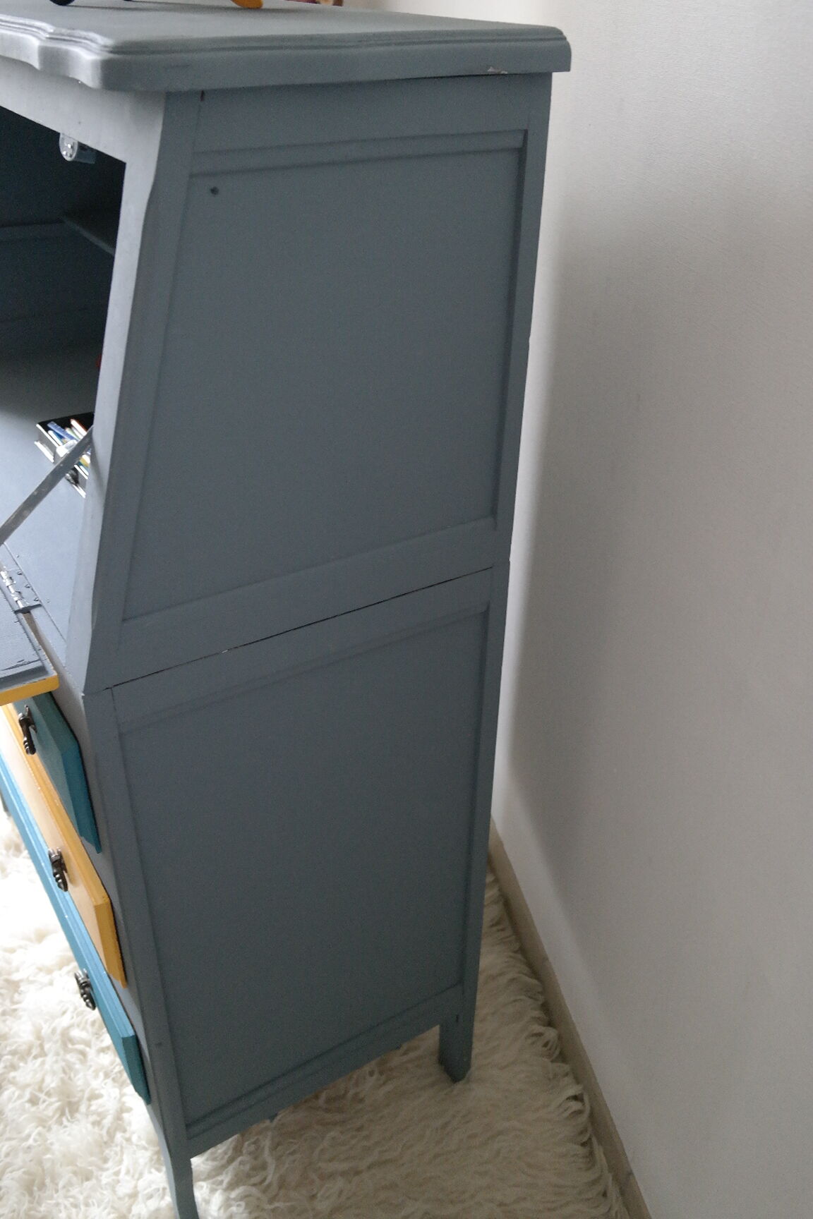 Bureau enfant dos d'âne vintage relooké