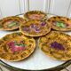 Set of 6 dessert plates in Sarreguemines slurry 60s