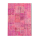 Hand-knotted oriental overdyed 173 cm x 240 cm pink patchwork carpet