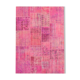 Tapis oriental surteint noué à la main 173 cm x 240 cm tapis patchwork rose