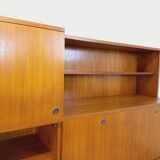 Louis Paolozzi modernist teak bookcase and secretary storage unit