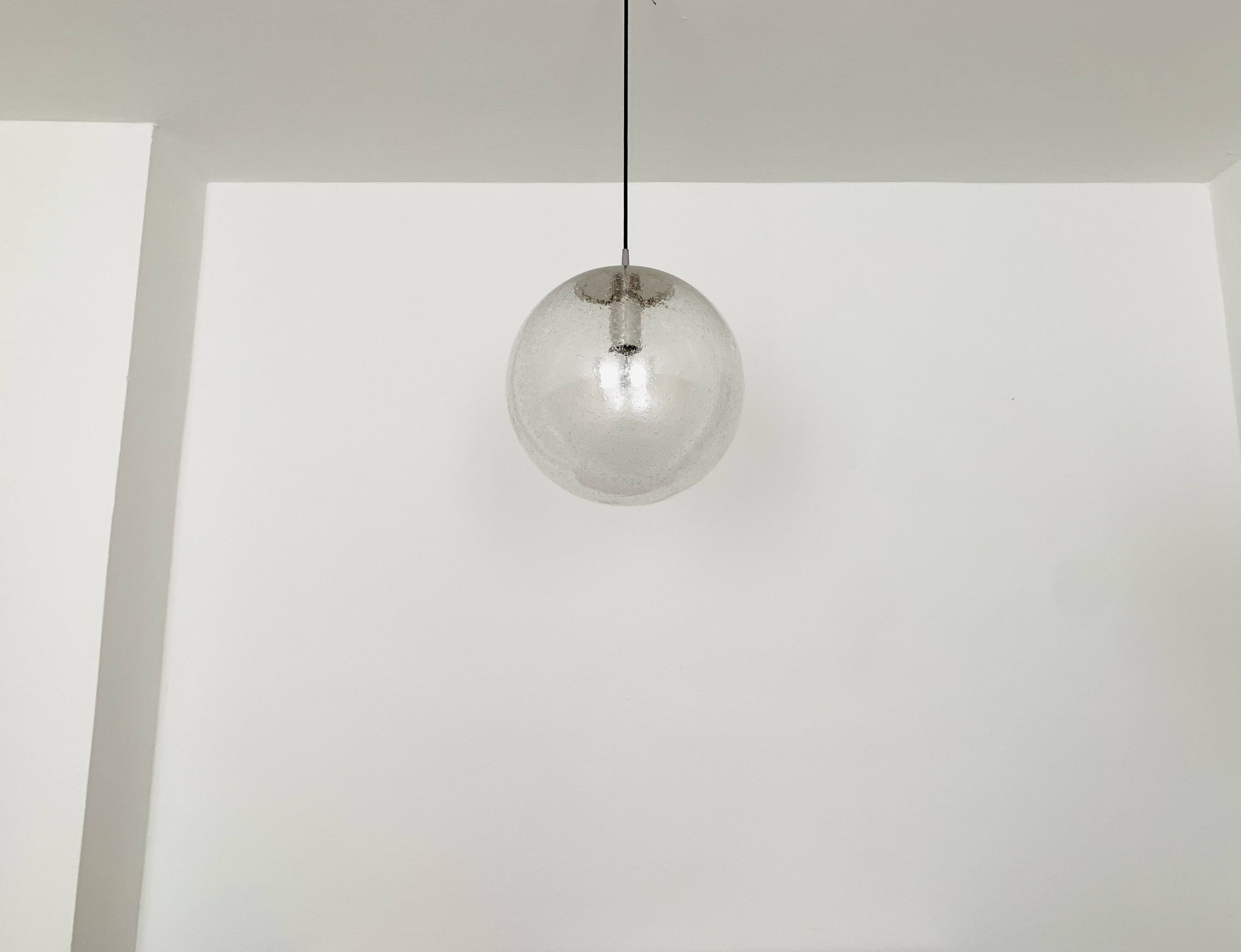 Large bubble glass pendant lamp by Peill and Putzler