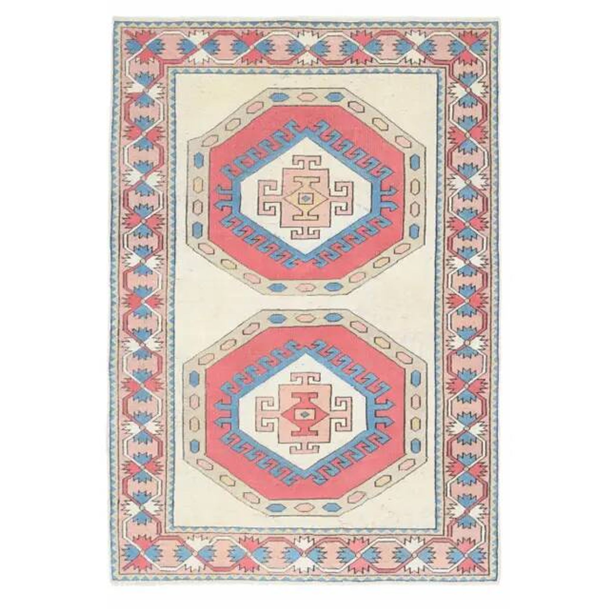 Vintage Turkish Oushak Handmade Wool Cotton Red Area Rug 150x218