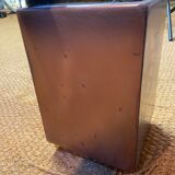 XXL copper, brass and travertine square coffee table, Belgo Chrom