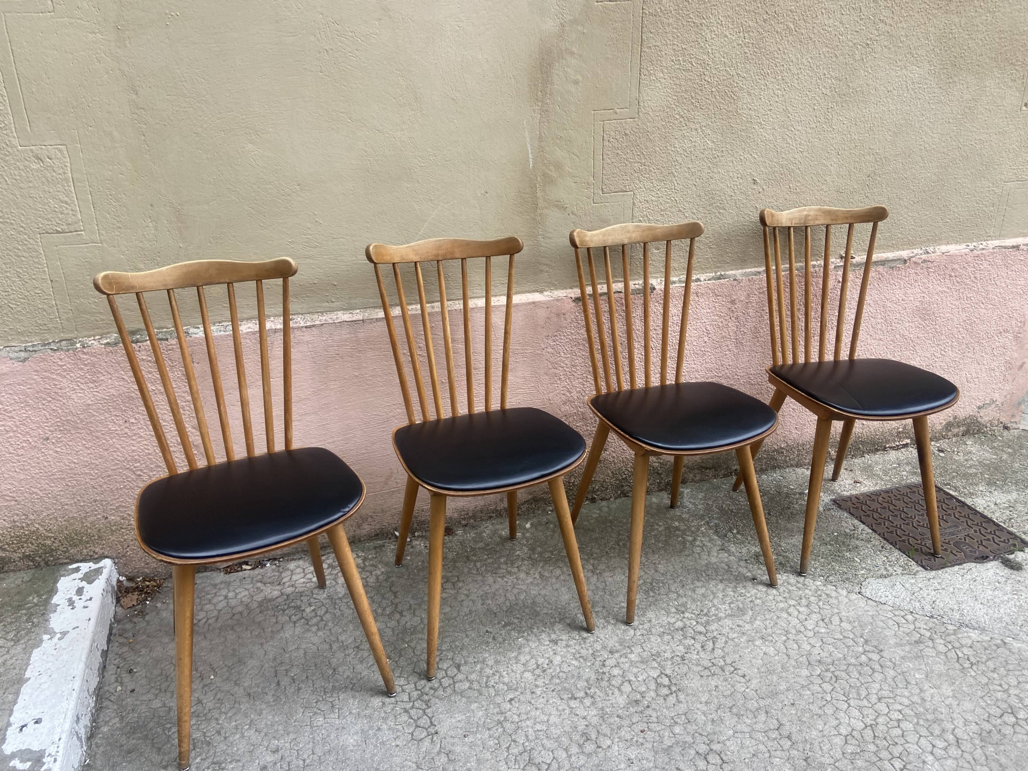 Série de 4 chaises Baumann vintage