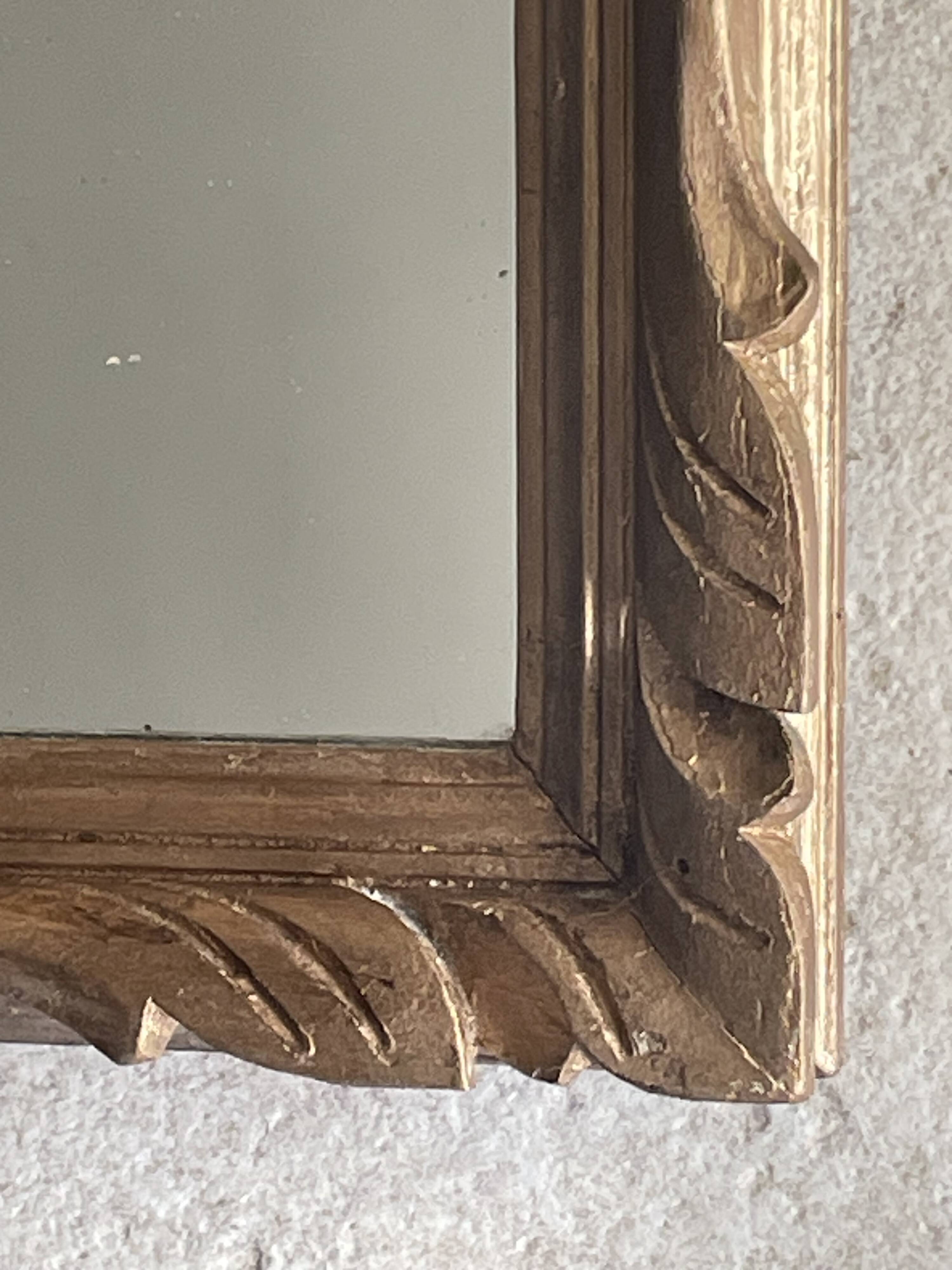 Miroir Art déco en bois doré 74x61