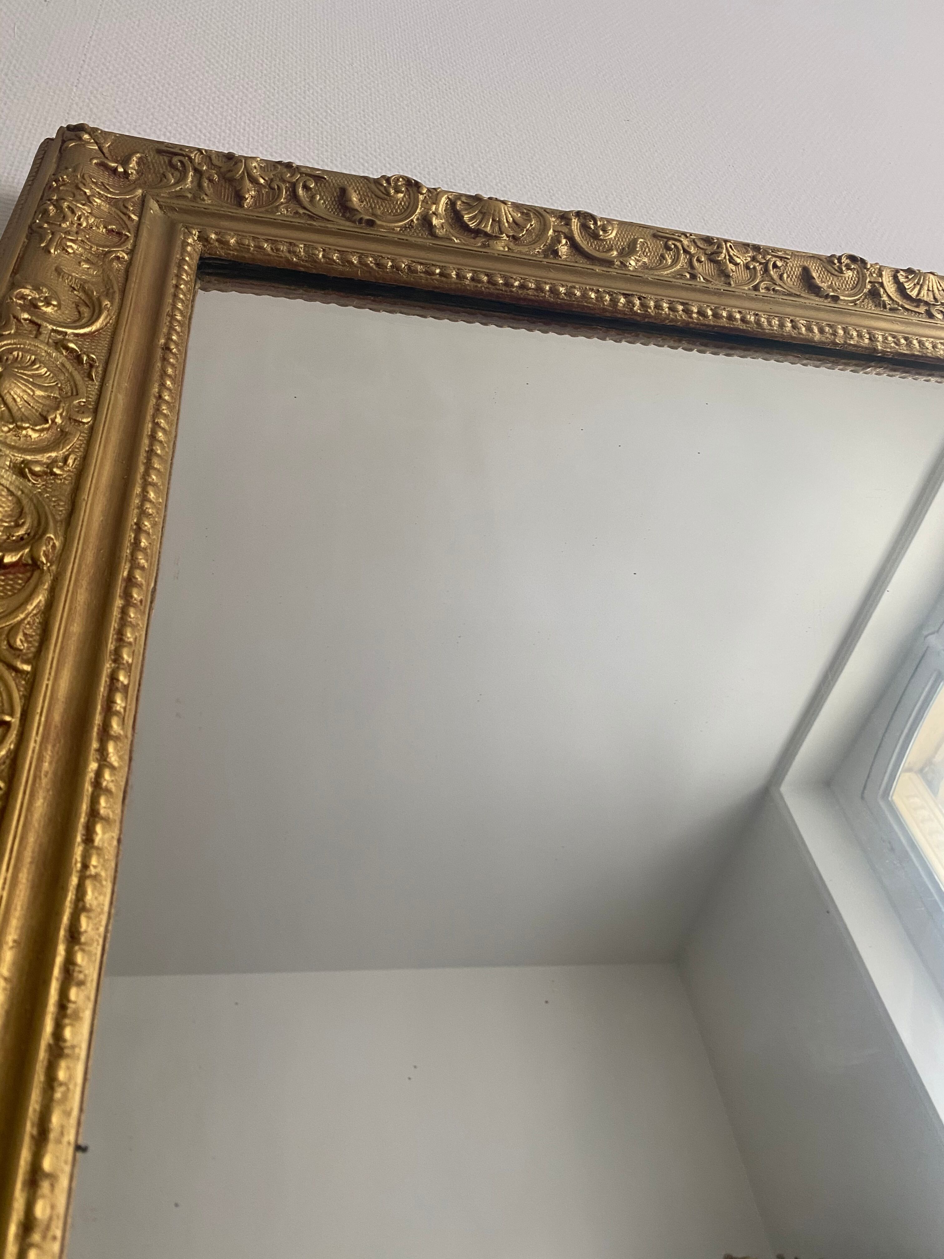 Old rectangular mirror Louise Philippe gilded fireplace 115x156cm