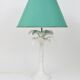 Lampe de table en faux bambou arbre de palmier blanc Tommaso Barbi, Italie, années 1970