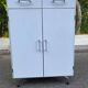 Vintage white wooden bathroom furniture — Chrome legs 70s design