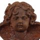 Garden ornament Cast iron Angel Cherub Water vessel Rust color