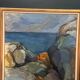 Large Original Swedish Oil on Canvas – “Storm Clouds Bohuslän” by Stig Delang – Signed – Vintage & Framed