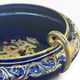 Large blue Sèvres vase / table centre and gold earthenware from Tours, signed.