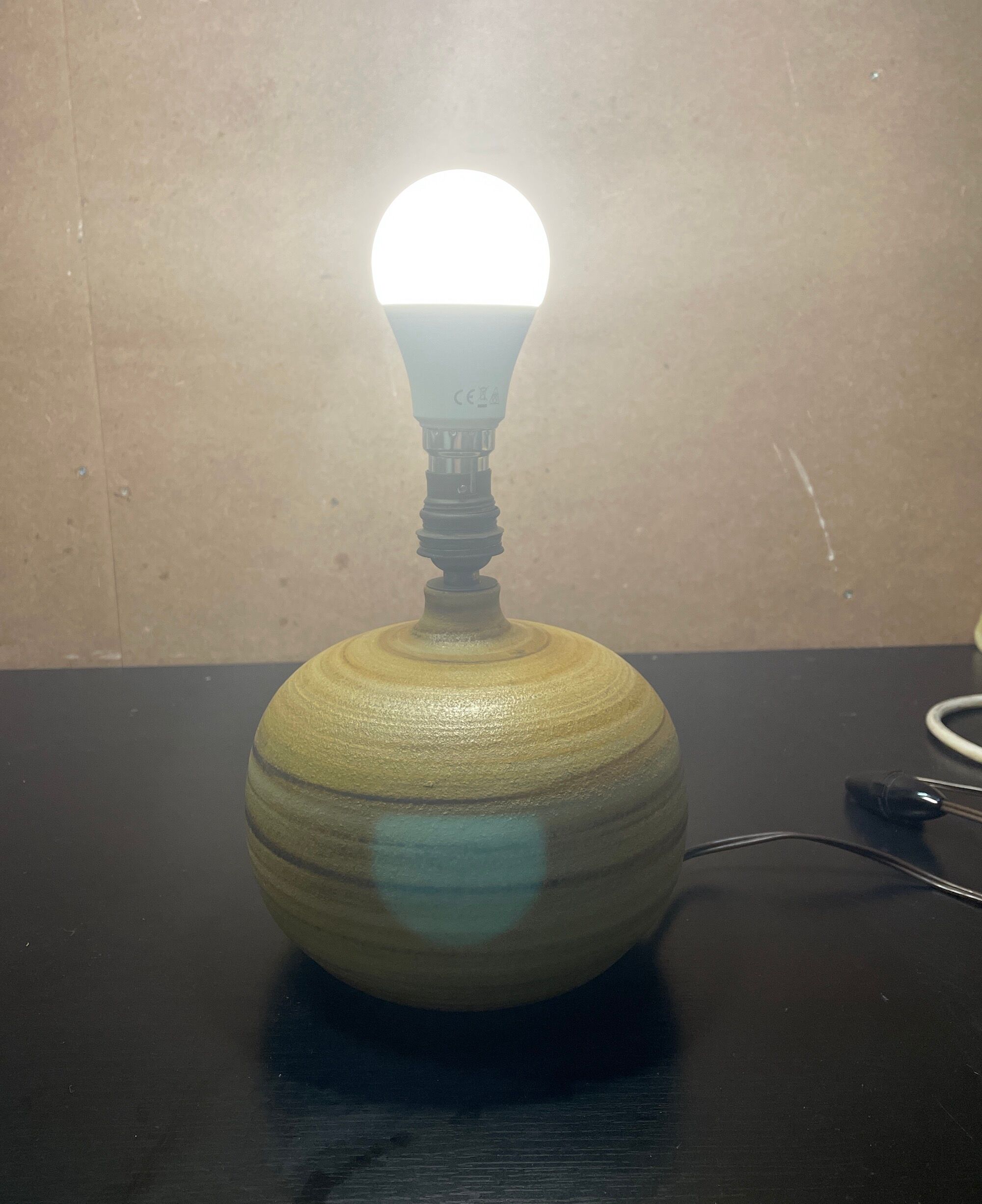 Sandstone lamp foot signed Birg