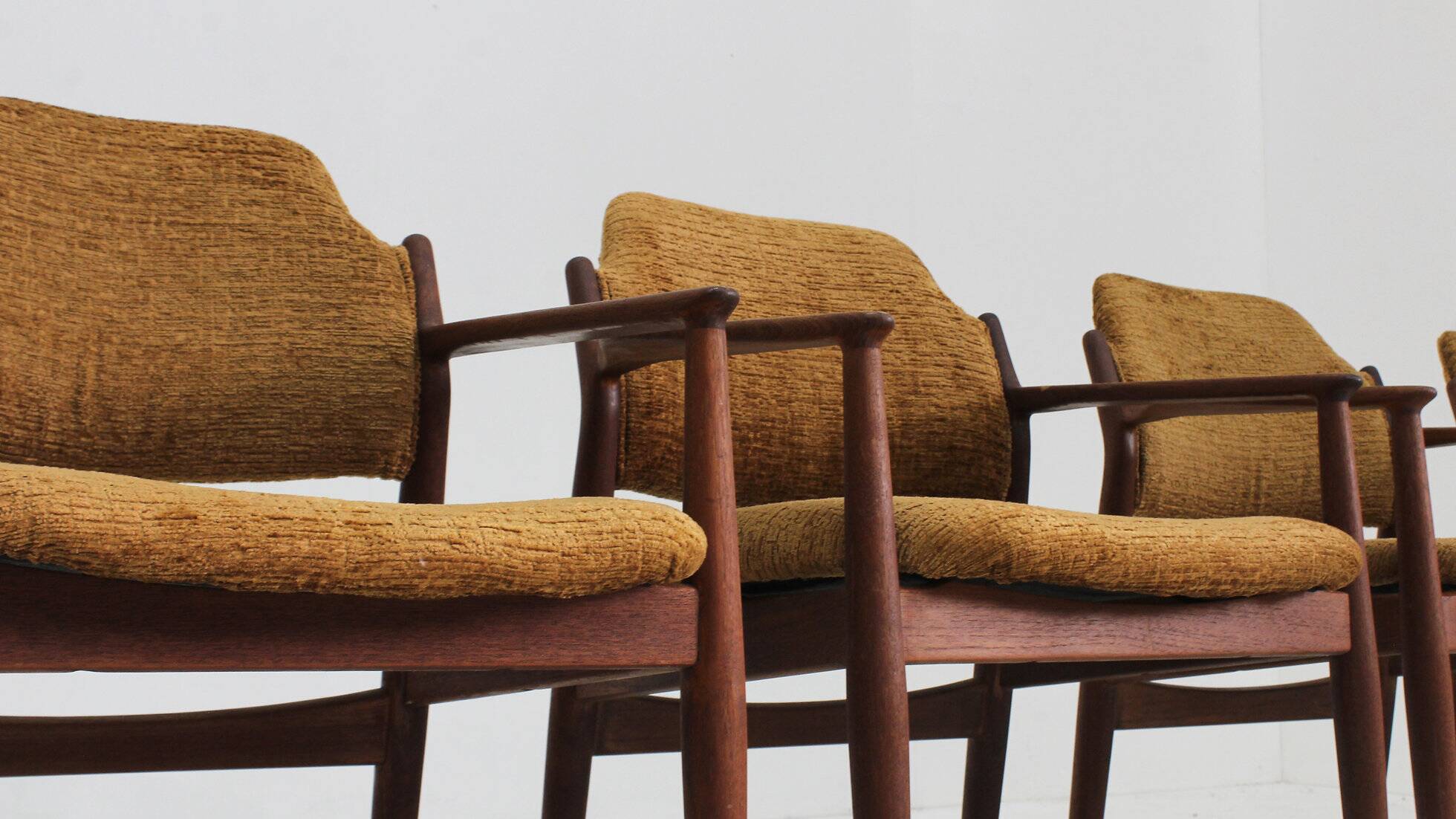 Vintage Danish teak dining room chairs model 62a by Arne Vodder for Sibast
