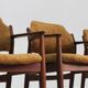 Vintage Danish teak dining room chairs model 62a by Arne Vodder for Sibast