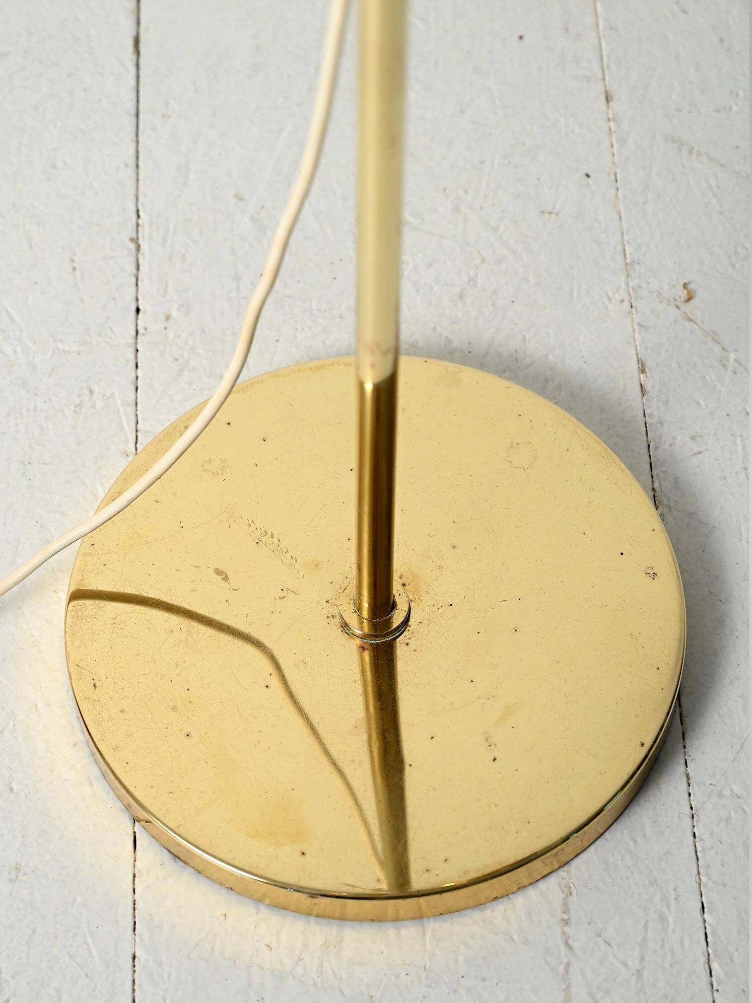 Scandinavian brass floor lamp with two adjustable light point