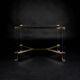 Pierre Vandel coffee table in plexiglass and gilded brass