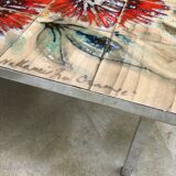 Coffee table "La grange" Vallauris vintage ceramic mosaic