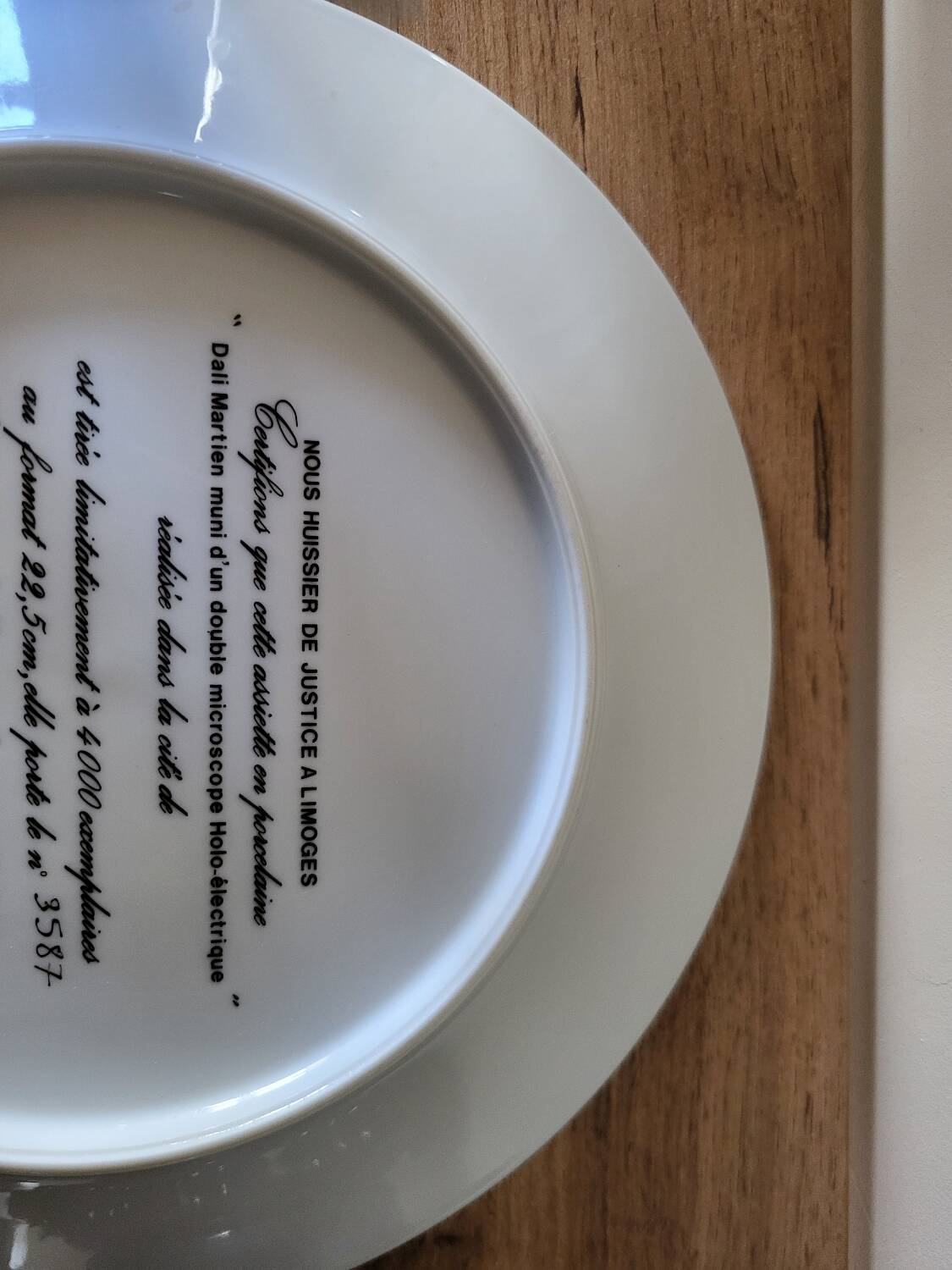 Salvador Dali numbered porcelain plate