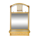 Rattan mirror with vintage tablet 60s