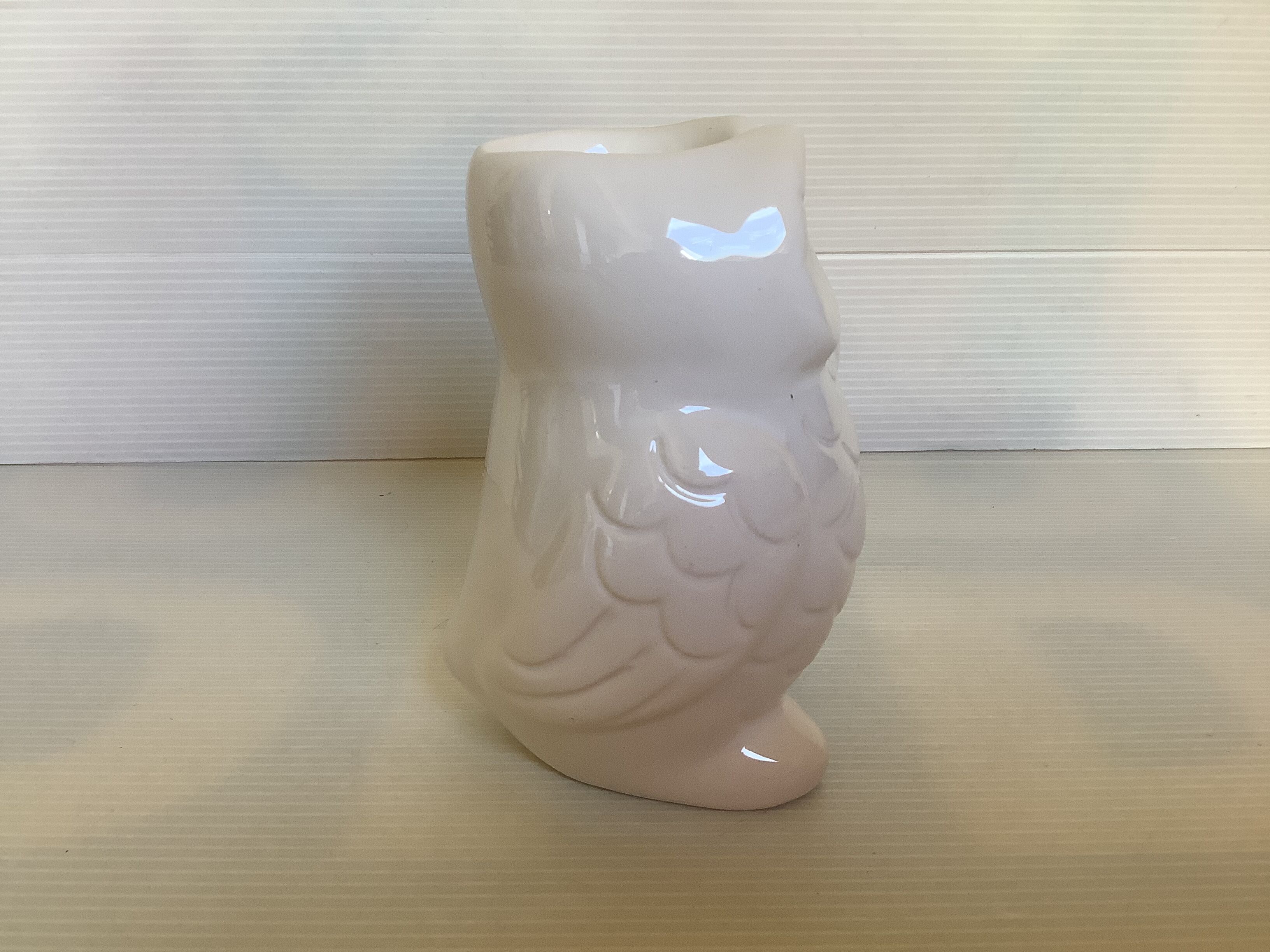 Owl candle holder owl white earthenware