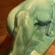 Large Art Deco lion sculpture, in crackled enamel, Peugeot, 1934, Le Jan