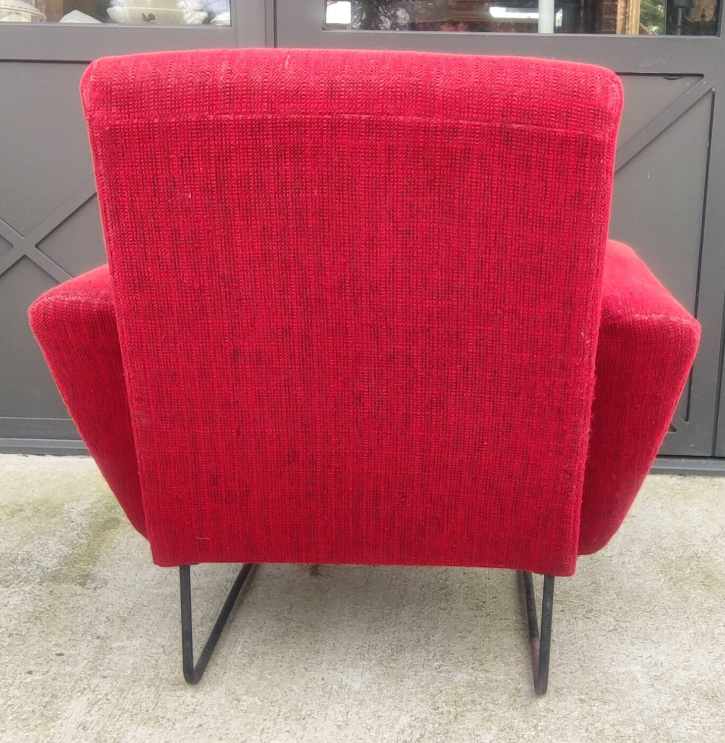 Vintage red designer armchair from the 1950s/1960s