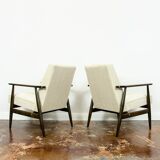 Type 300 190 Armchairs in Corduroy by H. Lis, 1960s, Set of 2