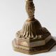 Vintage brass candlestick from the 1950s, seven-branched menorah with ornamental decoration.